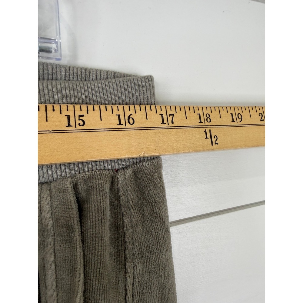 Pact Velour Wide Leg Pants Women L Olive Drawstring Loungewear Relaxed Fit - Picture 7 of 10